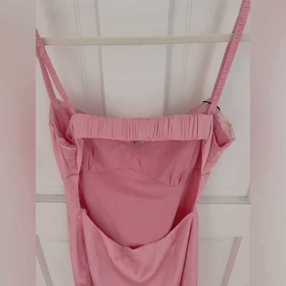 REVOLVE Kimberly Satin Mini Dress Baby Pink Large - Picture 8 of 11